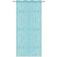 Arsvita Fadenvorhang Fadengardine Gardine Vorhang Metall-Optik 140 cm x 250 cm Stangendurchzug Türkis