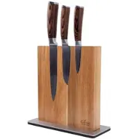 Wakoli EDIB 3er Damastmesserset I Holzbox I 8 - 17cm Klinge I mit Messerblock