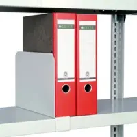 Regalwerk Fachteiler, lichtgrau RAL 7035, für Stahlfachböden TxH 600x200 mm
