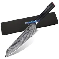 WOLFCUT - Damaskus Chefmesser 20 cm 73-lagiger japanischer Damaszenerstahl mit Geschenkbox