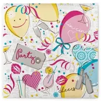 Sovie HORECA Serviette Ballons aus Linclass Airlaid 40 x 40 cm, 50 Stück - Herzen Streifen Kinder Party