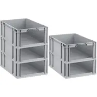 Proregal SparSet 5x Eurobox NextGen Store HxBxT 22 x 40 x 60 cm 44 Liter Front Offen Eurobehälter Transportbox