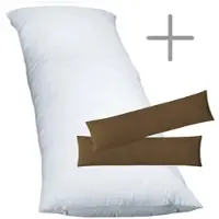 EXKLUSIV HEIMTEXTIL 1 x Füllkissen 40x80 cm + Jersey Kissenbezug 2er Set 40 x 80 cmSchokobraun
