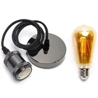 Aigostar E27 Lampenfassungen Pendelleuchte Hängelampe Vintage Nostalgie Retro + LED Leuchtmittel
