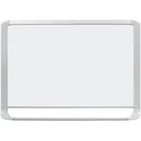 BI-Office Mastervision magnetisches Whiteboard, hellgrau glänzender Rahmen, 180X120cm