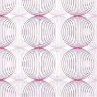 Mank Tissue Serviette Ludo in Altrosa-Bordeaux, 40 x 40 cm, 100 Stück - Kreise Retro Ornamente