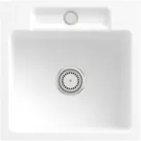Villeroy & Boch Keramikspüle 33451FRW, Siluet 50 S flat Flächenbündige Spüle - inkl.
