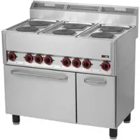 A&S polarny Gastro Elektroherd 6 Platten mit Backofen 15.13kW E-Herd Backofen Herd Umluft