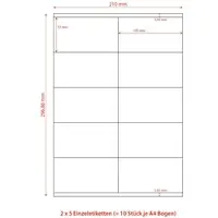 VEPATIM 1000x Etiketten Labels selbstklebend weiß 105 x 57mm auf DIN A4
