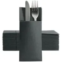 Ornamensa Softpoint 50 Besteckservietten Bestecktaschen schwarz