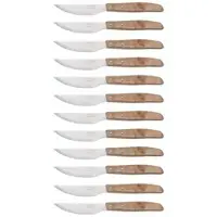 Arcos Table Messer - Box 12 Stück Steakmesser Tafelmesser - Klinge Nitrum Edelstahl 110 mm - HandGriff Pack-Holz Farbe Braun (12 pcs)