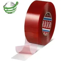 TESA tesafix 51966 Doppelseitiges Klebeband mit Polyester-Träge, Transparent, 19 mm x 50 m, 0,20 mm