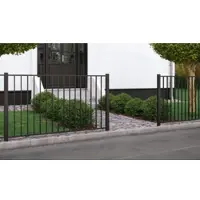 Meingartenversand.de Breites Einzeltor Basic Metallzaun – Metall Gartentor aus Stahl - Metalltor in Schwarz – Zauntor im Maß 150 x 85 cm– Tor für Vorgärten