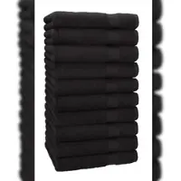 Betz 10 Stück Handtücher PREMIUM 100% Baumwolle Größe 50x100 cm Farbe schwarz