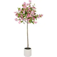 Creativ Green künstliche Pflanze Bougainvillea Hochstamm im Kunststofftopf mit Erde, 150cm, Pink-Creme