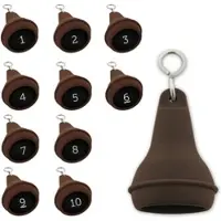 Combicraft Mayfair Schlüsselanhänger Braun 70x40 mm - 10er Pack mit den gravierten Zahlen 1-10
