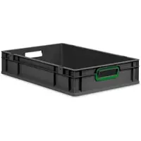 Proregal Eurobox Nextgen Color HxBxT 12x40x60cm 23 Liter Griffe Grün Offen Schwarz Eurobehälter Transportbox Transportbehälter