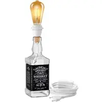 Ledscom.de Tischlampe FLAKO, Textilkabel weiß, inkl. E27 Lampe Vintage Retro (extra-warmweiß, 4 W, 489lm) ohne Flasche