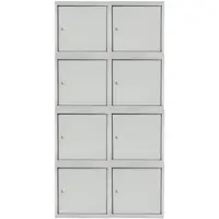 Proregal Mega Deal 8x Schließfachwürfel Blocky Mit Zylinderschloss & 2 Schlüssel 40x40x40cm Lichtgrau