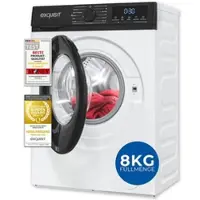 Exquisit Waschmaschine 8kg, Startzeitvorwahl, 47 cm tief, Energieklasse A, 11 Waschprogramme, Kindersicherung, 1400 U/min, WA8014-370A weiss