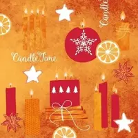 Mank Serviette Airlaid Candle Time in Rot, 40x40 cm, 50 Stück - stoffähnlich Weihnachten