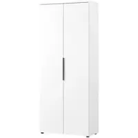 Bümö Space Aktenschrank Holz, Mehrzweckschrank 81 cm breit in Weiß - Regal mit Türen für 5 OH, Büro Schrank groß als Möbel für Arbeitszimmer,