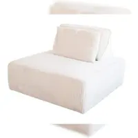 KAWOLA HOCKER MIT RÜCKENKISSEN WIOLO SOFT Cremeweiß Cord