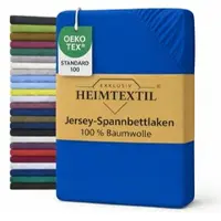 EXKLUSIV HEIMTEXTIL Jersey Spannbettlaken Premium 180 x 200 cm Royalblau 100% Baumwolle Öko - Tex Zertifiziert Bed-Sheet Bettlaken Spannbetttuch Toppe
