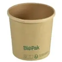 Biopak DUNI Ronda Bowl Short ungeteilt, 360 ml 196020 , 1 Karton = 16 x 25 Stück, braun