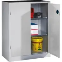 C+P Schwerlast-Beistellschrank mit Drehtüren, innen 2 Böden, H1200xB930xT500mm Front Lichtgrau Korpus Lichtgrau
