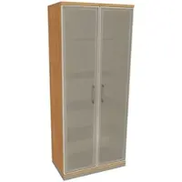 Fm Büromöbel Aktenschrank »Oldenburg« 5 OH satinierte Acrylglastüren braun, 80x186.9x44.2 cm