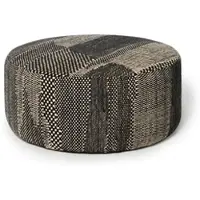 Nanimarquina - Wabisabi Pouf, Ø 90 x H 40 cm, large, anthrazit