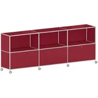Viasit Sideboard »System 4« auf Rollen rot, 227.9x82.6x40.4 cm