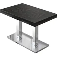 GGM Möbel MM | Bistro Massiv Tisch | Rechteckig | 120 x 70 x 77 cm | Wenge Schwarz / Edelstahl