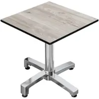 GGM Möbel CPBC | HPL Bistro Tisch | B:T:H 70 x 70 x 78 cm | Eiche-Weiß / Aluminium | Klappbar + Zusatzgewicht | Quadratisch