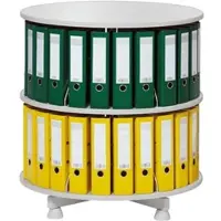 Gürkan G-Office Ordnerdrehsäule TFR.2, lichtgrau, 2 Etagen, für ca. 48 Ordner, (Ø/H) 80 x 90 cm, Etage einzeln drehbar