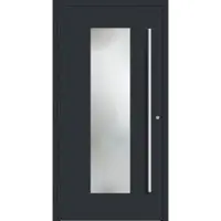 Haustuerenland.de Aluminium Haustür RC2 "BENJA" 90 mm Anthrazit RAL 7016 außen öffnend DIN links