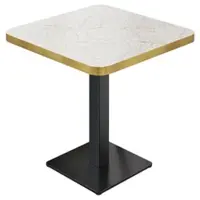 GGM Möbel DM | Bistro Tisch | 70 x 70 cm | H 74 cm | Grau Marmor | Gestell: Schwarz