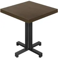 GGM Möbel KPA | Bistro Tisch | B:T 70 x 70 cm | H 78 cm | Walnuß | Gestell: Schwarz