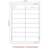 VEPATIM 1600x Etiketten Labels selbstklebend weiß 99.1 x 33.9mm auf DIN A4