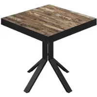 GGM Möbel BE | Bistro Tisch | 80 x 80 x 77 cm | Quadratisch | Schwarz Rand | Vintage Old / Schwarz