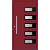 Haustuerenland.de Schüco Aluminium Haustür "CLARISSA" ADS 75.SI RC2 Purpurrot RAL 3004 innen öffnend DIN links