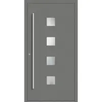 Haustuerenland.de Aluminium Haustür "ANTOINETTE" 90 mm RC2 Graualuminium RAL 9007 innen öffnend DIN links