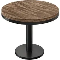GGM Möbel MN | Bistro Massiv Tisch | Rund | Ø 70 x 77 cm | Walnuß / Schwarz