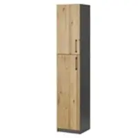Möbel Kraft Aktenschrank mit Massivholzfront SOLIDLine , grau , Maße (cm): B: 40 H: 198,2 T: 40.0