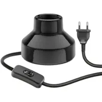 Ledscom.de Tischlampe TIX, Schalter, Porzellan, schwarz, 1x E27 max. 300W