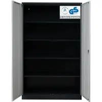 Proregal Stahlschrank BEE mit 4 lackierten Fachböden | HxBxT 195x92x50cm | Anthrazit-Grau | Werkstattschrank Werkzeugschrank Aktenschrank