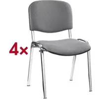 Nowy Styl 4er-Set Stapelstühle »ISO 4L« chromfarbenes Gestell schwarz, 48x45 cm