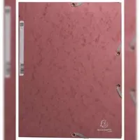 Exacompta 55276E 25x Sammelmappe mit Gummizug und 3 Klappen, Colorspan 400g, 24x32cm, Skandi - Altrosa