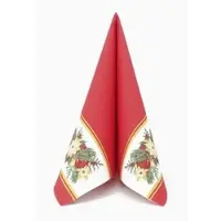 APARTina Airlaid Serviette Girlande Weihnachten in Rot, 40 x 40 cm, 50 Stück -